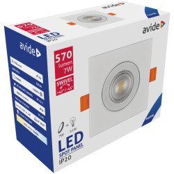 Avide led χωνευτό σπότ 38° τετράγωνο 7w ψυχρό 6400k Avide led χωνευτό σπότ 38° τετράγωνο 7w ψυχρό 6400k