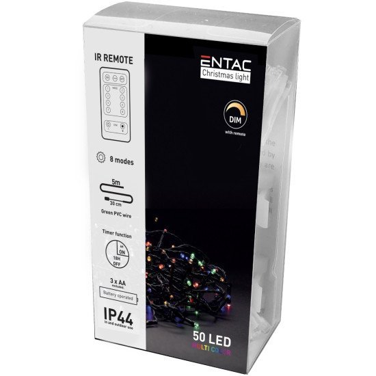 Entac χριστουγεννιάτικα λαμπάκια ip44 50 led πολύχρωμα 5μμε τηλεχειριστήριο (2xaa δεν περιλαμβ.) Entac χριστουγεννιάτικα λαμπάκια ip44 50 led πολύχρωμα 5μμε τηλεχειριστήριο (2xaa δεν περιλαμβ.)