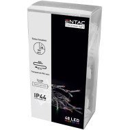 Entac χριστουγεννιάτικα λαμπάκια ip44 48 led με χρονοδιακόπτη πολύχρωμα 4μ (3xaa δεν περιλαμβ.)