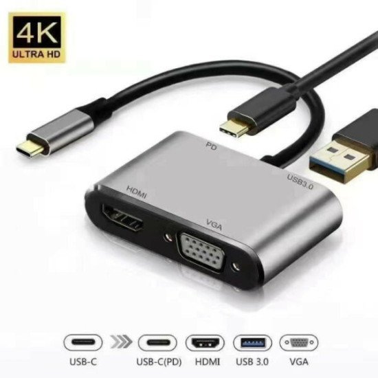 Μετατροπέας 4In1 Hdmi Vga Usb3.0 Pd