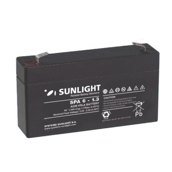 Sunlight μολύβδου 6v 1.3a