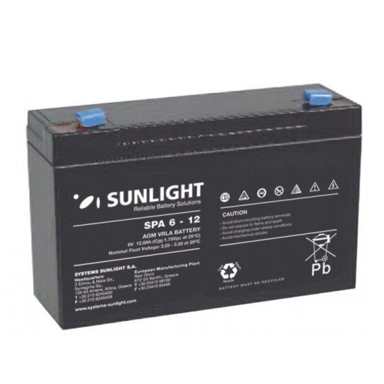 Sunlight μολύβδου 6v 12a