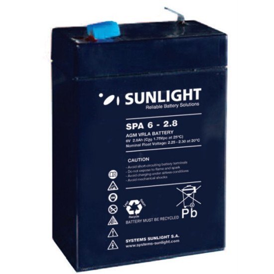 Sunlight μολύβδου 6v 2.8a
