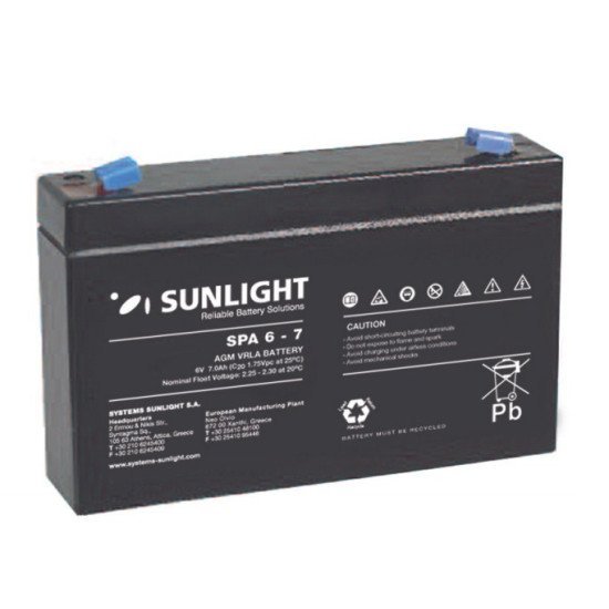 Sunlight μολύβδου 6v 7a