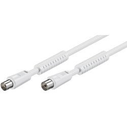 Coaxial Cable Rf 1.5M White Ferrite