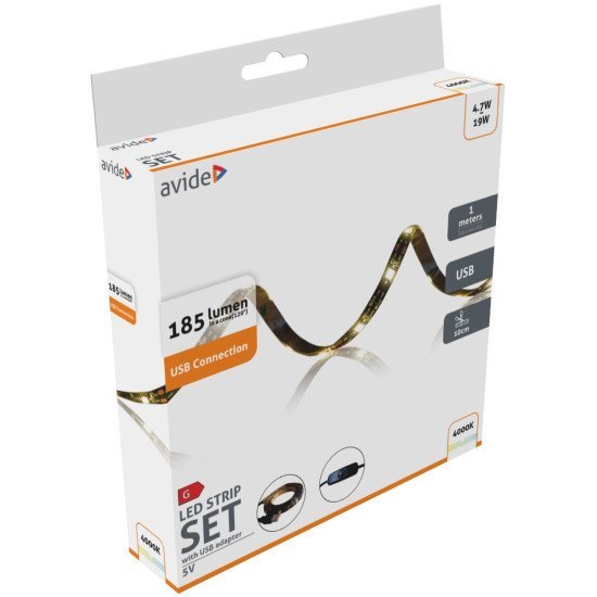 Avide Led Strip Blister 5V Smd5050 30Led Nw Ip65 1M Avide Led Strip Blister 5V Smd5050 30Led Nw Ip65 1M