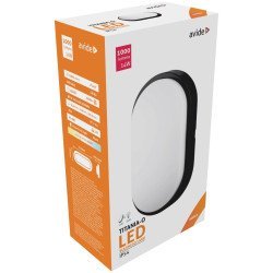 Avide στεγανή πλαφονιέρα οροφής οβάλ (titania-o) ip54 14w λευκό 4000k μαύρο Avide στεγανή πλαφονιέρα οροφής οβάλ (titania-o) ip54 14w λευκό 4000k μαύρο