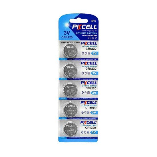 Pkcell κουμπί λιθίου cr1220 (5τμχ)