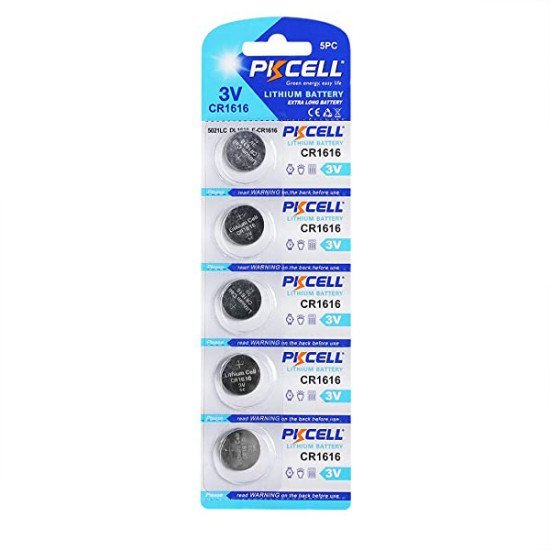 Pkcell κουμπί λιθίου cr1616 (5τμχ)