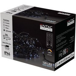 Entac christmas ip44 120 led light cw 9m with remote
