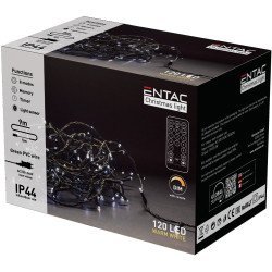Entac christmas ip44 120 led light ww 9m with remote