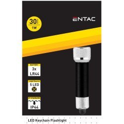 Entac φακός 5 led μπρελόκ μαύρο