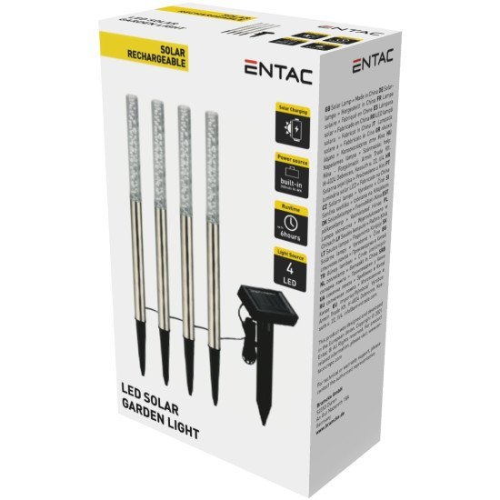 Entac ηλιακό κήπου 47cm stainless steel 4 led Entac ηλιακό κήπου 47cm stainless steel 4 led