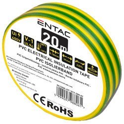 Entac μονωτική 0.18x19mm πράσινο-κίτρινο 20μ