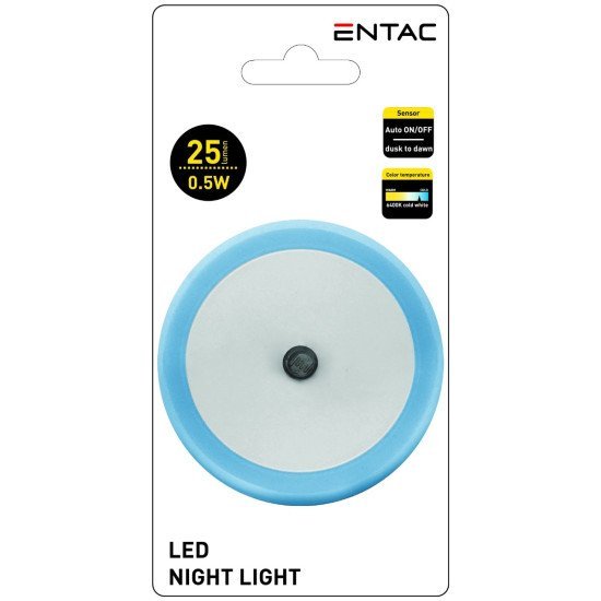 Entac φωτάκι νυκτός 0.5w στρογγυλό ψυχρό μπλέ Entac φωτάκι νυκτός 0.5w στρογγυλό ψυχρό μπλέ