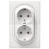 Eon e604.00 double-pole socket outlet double with polycarbonate insert, white