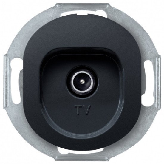 Eon e612i.e1 tv aerial socket without cover frame for individual systems, soft-touch black Eon e612i.e1 tv aerial socket without cover frame for individual systems, soft-touch black
