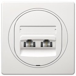 Eon double telephone socket 2xrj12 6/4 cat 3, white