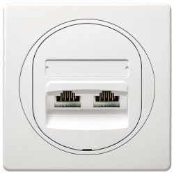 Eon data socket double 2xrj45 cat 5e utp, white