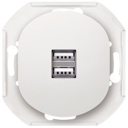 Eon e6161.0 2xusb charger 2,1a 5v, without cover frame eon, white