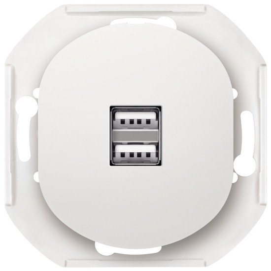 Eon e6161.0 2xusb charger 2,1a 5v, without cover frame eon, white Eon e6161.0 2xusb charger 2,1a 5v, without cover frame eon, white