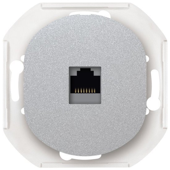 Eon e616s.s data socket without cover frame 1xrj45 cat 6a ftp, silver Eon e616s.s data socket without cover frame 1xrj45 cat 6a ftp, silver