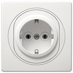 Eon double-pole socket outlet with polycarbonate insert, white