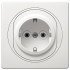Eon double-pole socket outlet with polycarbonate insert, white