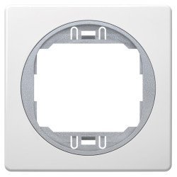 Eon e6801.0s one-gang frame 80x80, white with silver holder