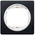 Eon e6801.e10 one-gang frame 80x80, soft-touch black with white holder