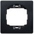Eon e6801.e1e one-gang frame 80x80, soft-touch black with black holder