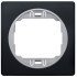 Eon e6801.e1s one-gang frame 80x80, soft-touch black with silver holder