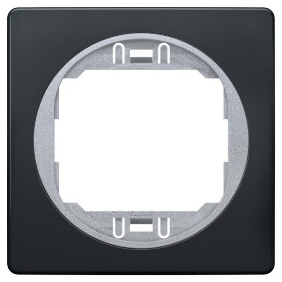 Eon e6801.s1e one-gang frame 80x80, antic silver with black holder Eon e6801.s1e one-gang frame 80x80, antic silver with black holder