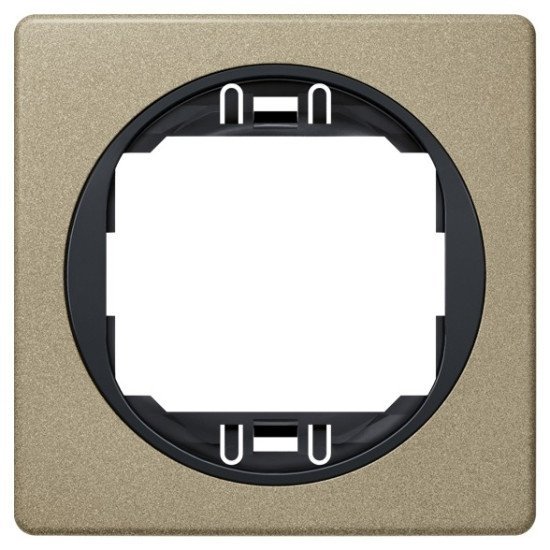 Eon e6801.g2e one-gang frame 80x80, brushed nickel with black holder Eon e6801.g2e one-gang frame 80x80, brushed nickel with black holder