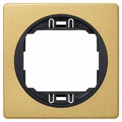 Eon e6801.ge one-gang frame 80x80, gold with black holder