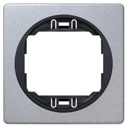 Eon e6801.se one-gang frame 80x80, silver with black holder