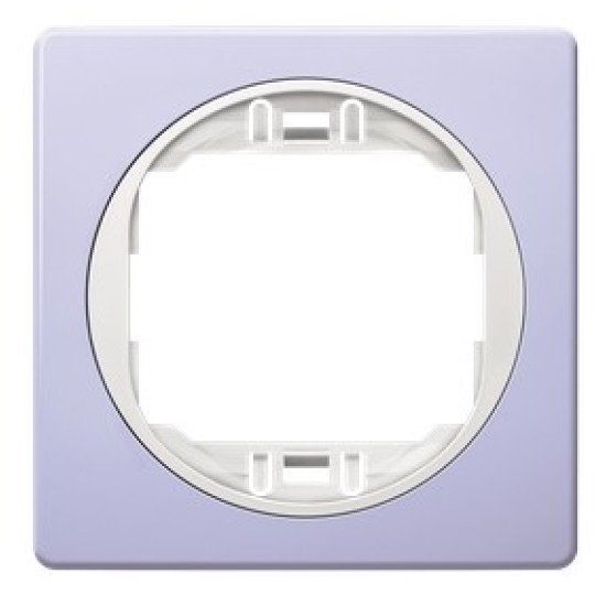 Eon e6801.v0 one-gang frame 80x80, lavander with white holder Eon e6801.v0 one-gang frame 80x80, lavander with white holder