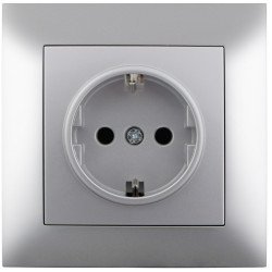 Entac arnold recessed wall socket earthed silver