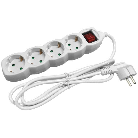 Entac πολύπριζο 4 θέσεων με διακόπτη 3x1.5mm 5.0μ Entac πολύπριζο 4 θέσεων με διακόπτη 3x1.5mm 5.0μ