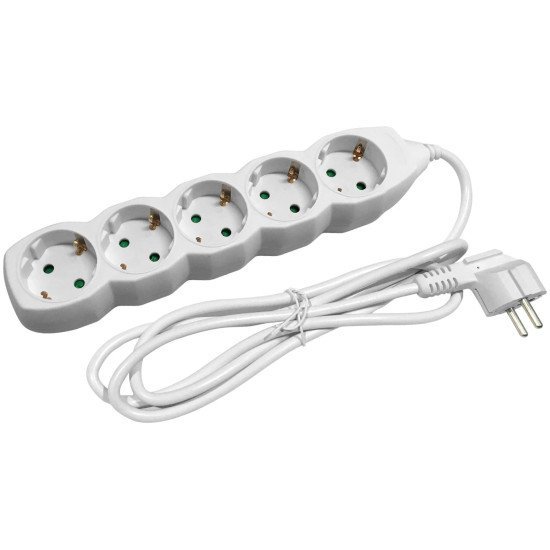 Entac πολύπριζο 5 θέσεων χωρίς διακόπτη 3x1.5mm 1.5μ Entac πολύπριζο 5 θέσεων χωρίς διακόπτη 3x1.5mm 1.5μ