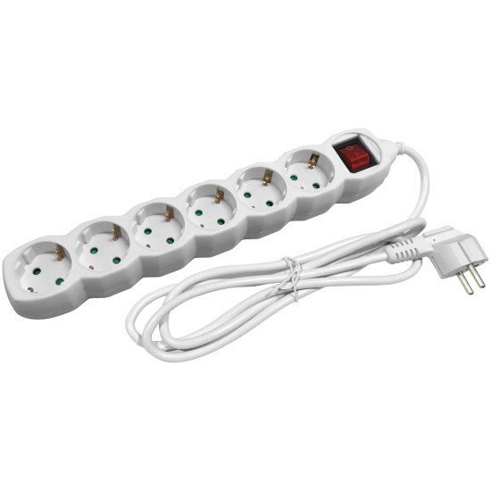 Entac πολύπριζο 6 θέσεων με διακόπτη 3x1.5mm 1.5μ Entac πολύπριζο 6 θέσεων με διακόπτη 3x1.5mm 1.5μ