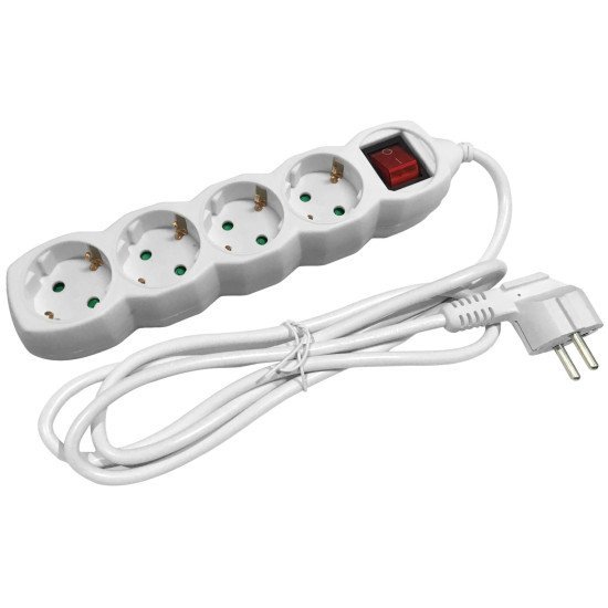Entac πολύπριζο 4 θέσεων με διακόπτη 3x1.5mm 1.5μ