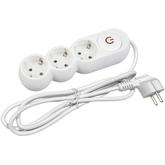 Entac πολύπριζο design 3 θέσεων με διακόπτη 3g1.5 1.5μ Entac πολύπριζο design 3 θέσεων με διακόπτη 3g1.5 1.5μ
