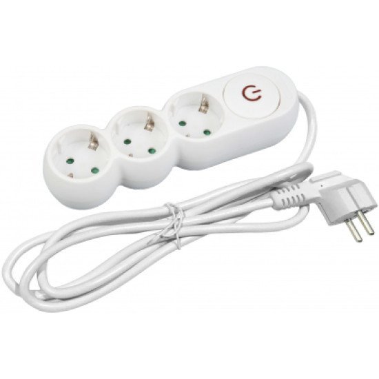 Entac πολύπριζο design 3 θέσεων με διακόπτη 3g1.5 3.0μ Entac πολύπριζο design 3 θέσεων με διακόπτη 3g1.5 3.0μ