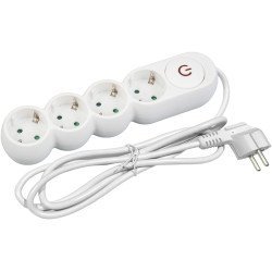 Entac πολύπριζο design 4 θέσεων με διακόπτη 3g1.5 3.0μ
