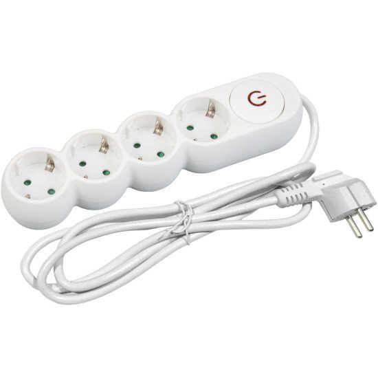 Entac πολύπριζο design 4 θέσεων με διακόπτη 3g1.5 3.0μ Entac πολύπριζο design 4 θέσεων με διακόπτη 3g1.5 3.0μ