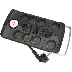 Entac πολύπριζο 8 θέσεων με ξεχωριστούς διακόπτες και προστασίας υπέρτασης 3g1.5 1.5μ