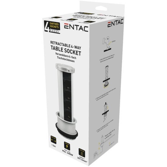 Entac πολύπριζο κατακόρυφο 4 θέσεων 3g1.5 1.5μ Entac πολύπριζο κατακόρυφο 4 θέσεων 3g1.5 1.5μ