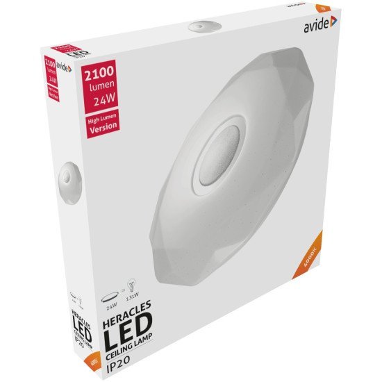 Avide led μοντέρνα πλαφονιέρα οροφής heracles 24w 395*66mm λευκό 4000k