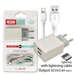 Xo l65eu 2.4a two usb φορτιστής for lightning Xo l65eu 2.4a two usb φορτιστής for lightning
